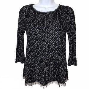 Anthropologie Postmark 9-H15 Black and White Top